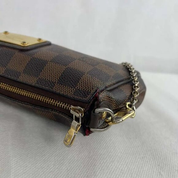 Authentic Louis Vuitton Eva Clutch Damier Ebene Canvas Shoulder Bag - Picture 9 of 9